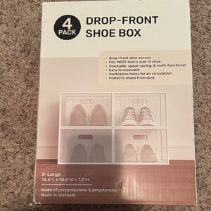 4-Pack Drop-Front Shoe Box